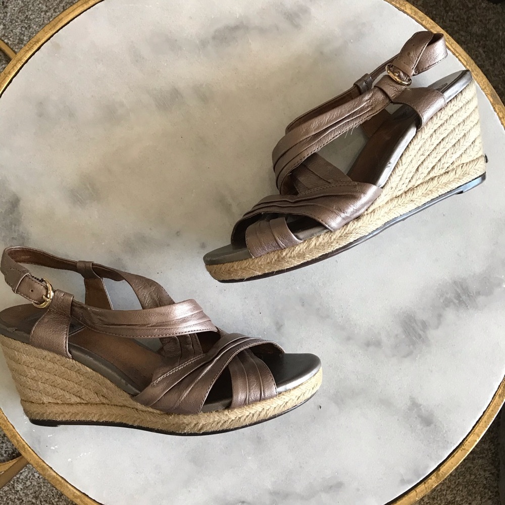 Clarks wicker wedge heels